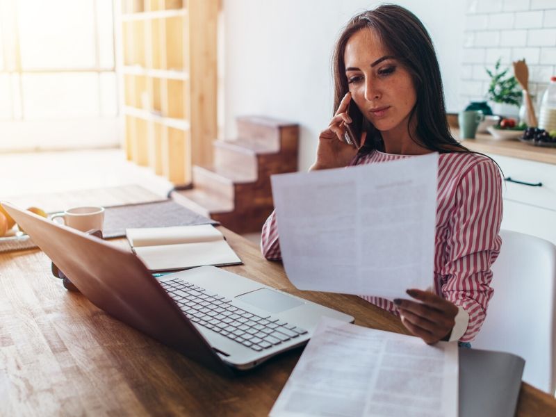 woman working on a laptop